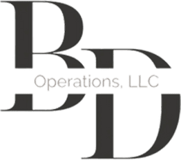 A green background with the word " bd operations, llc ".